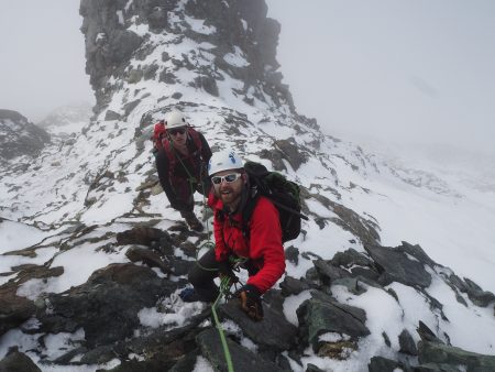 Ascending the SE ridge of Pollux
