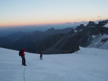 Dawn light after leaving the Ayes refuge