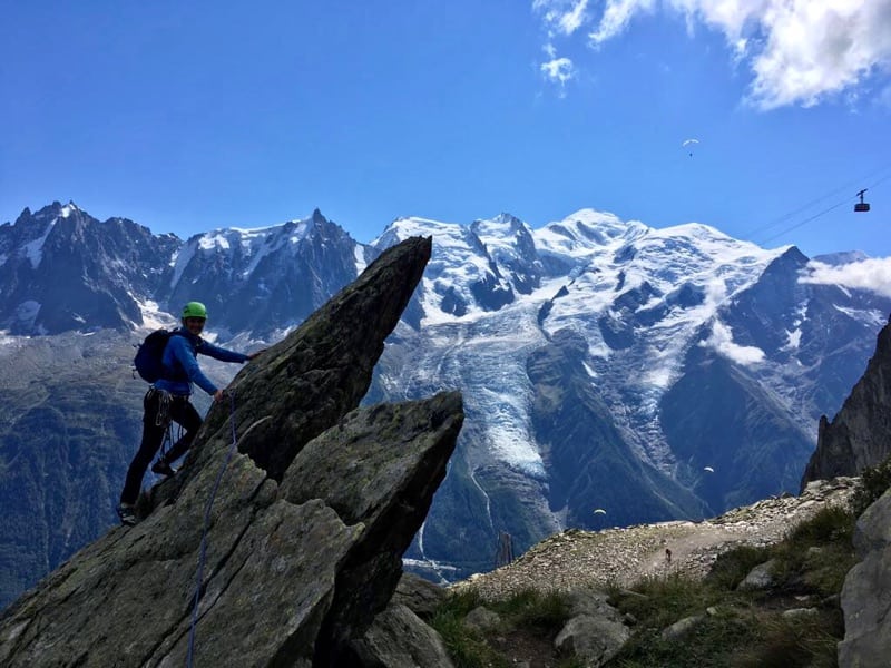 Chamonix rock climbing