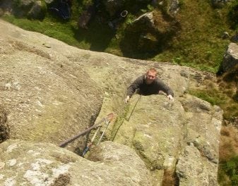 Bouldering at Combestone Tor
