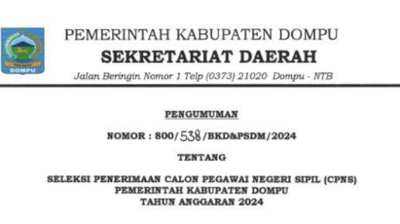 CPNS 2024 Kabupaten Dompu