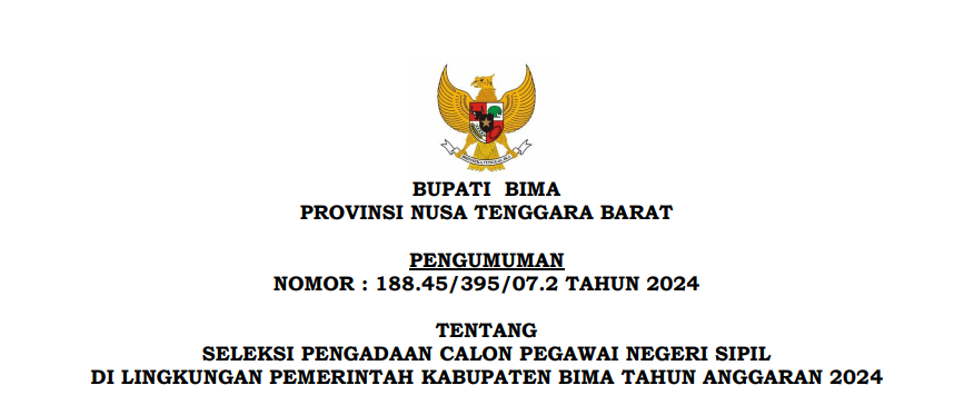 CPNS 2024 Kabupaten Bima 