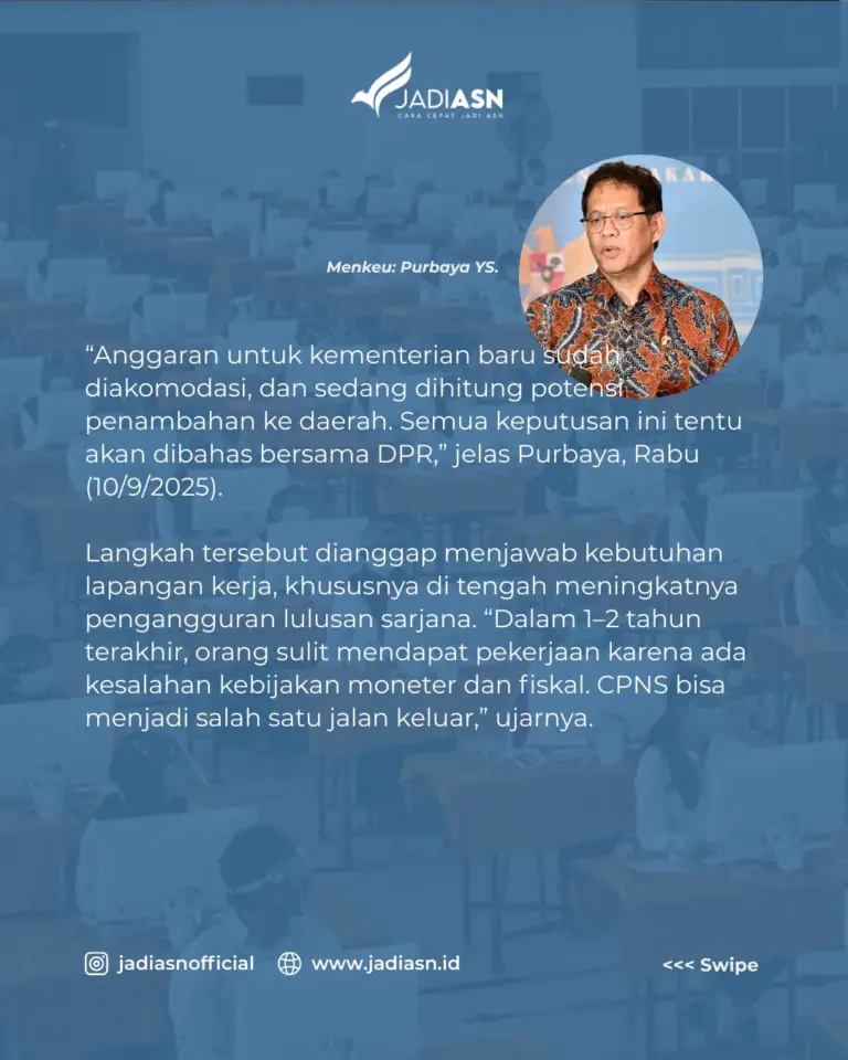 menteri keuangan anggaran cpns