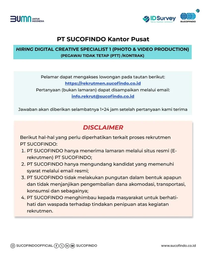 Digital Creative Specialist PT Sucofindo