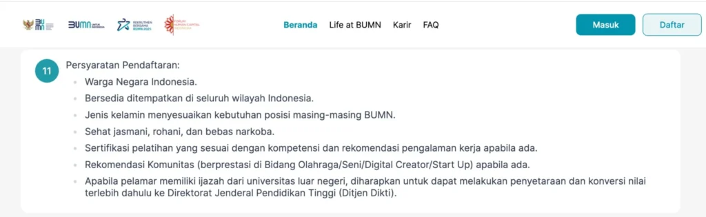 Rekrutmen BUMN Bersama 2025