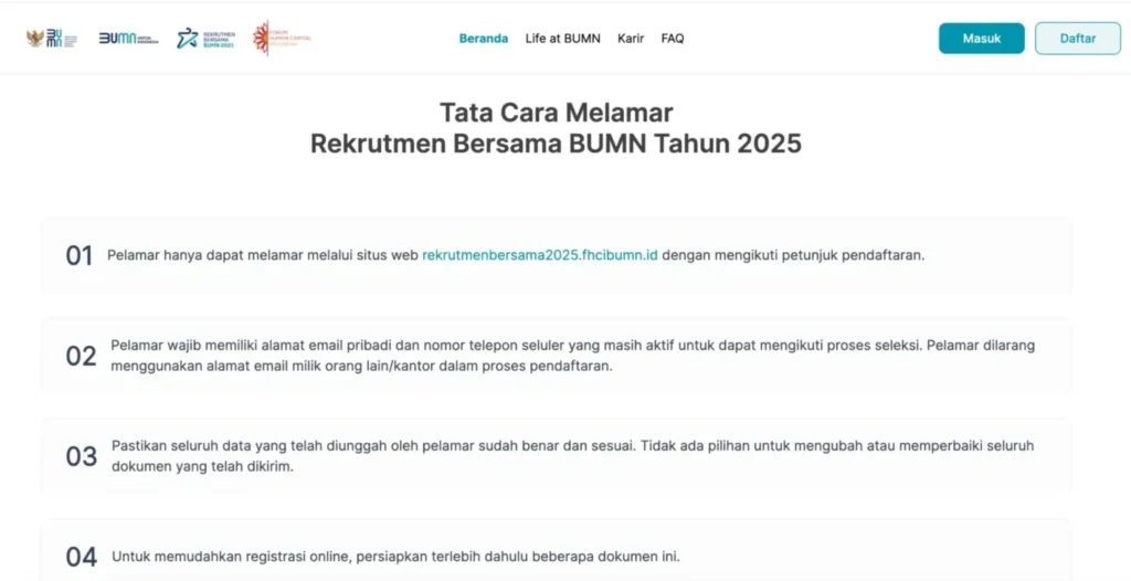 BUMN tesnya apa saja