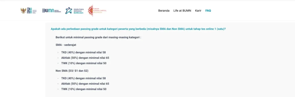 Nilai maksimal AKHLAK BUMN 