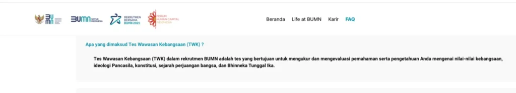 Nilai maksimal TWK BUMN 