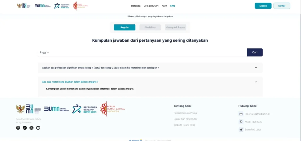 Tes bahasa Inggris dan learning agility BUMN