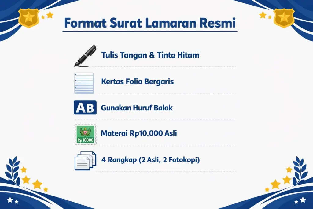 contoh surat lamaran bintara polri