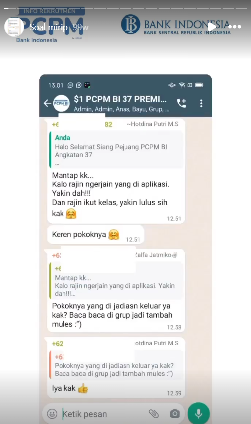 Pengalaman Seleksi PCPM