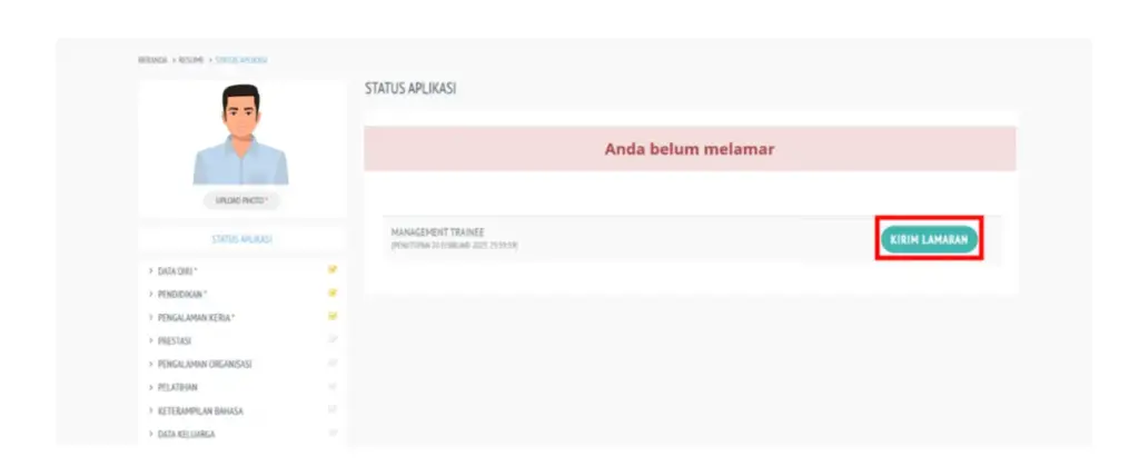 4. Mengirim Lamaran
