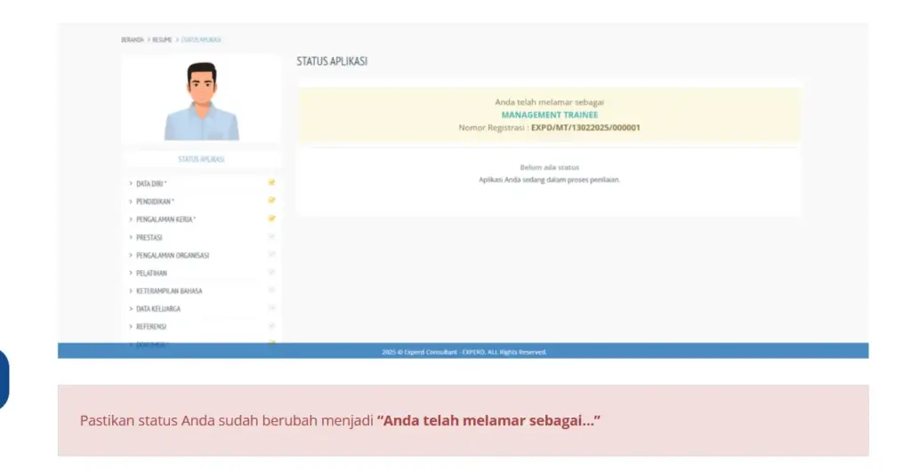6. Status Aplikasi