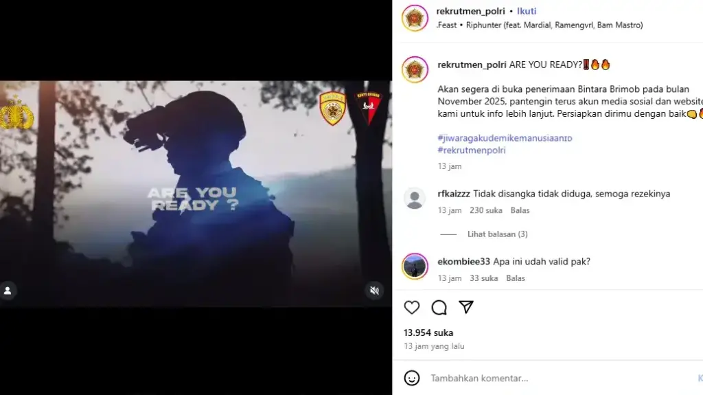 Postingan Resmi dari IG @rekrutmen_polri