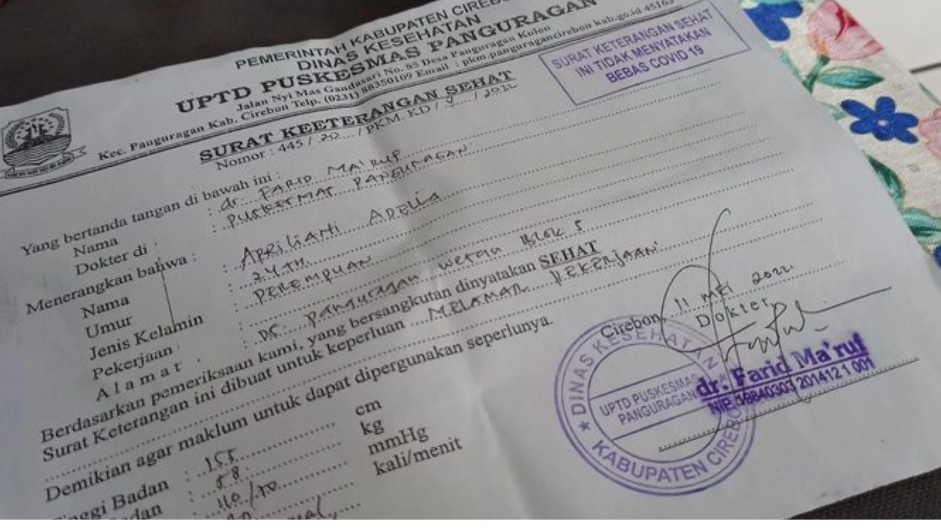 Cara Mendapatkan Surat Keterangan Sehat