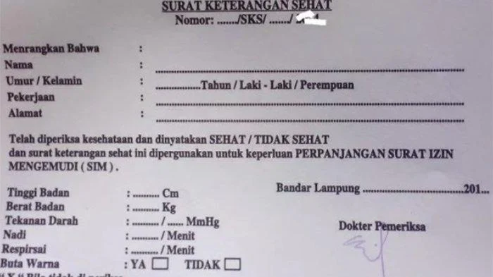 Fungsi Surat Keterangan Sehat di STIN