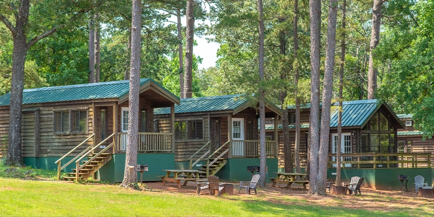 Choose the best cabin or RV site to make your new home away from home.