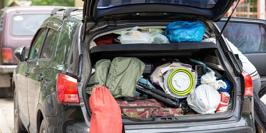 Packing a car to head over to our Camp-Resort