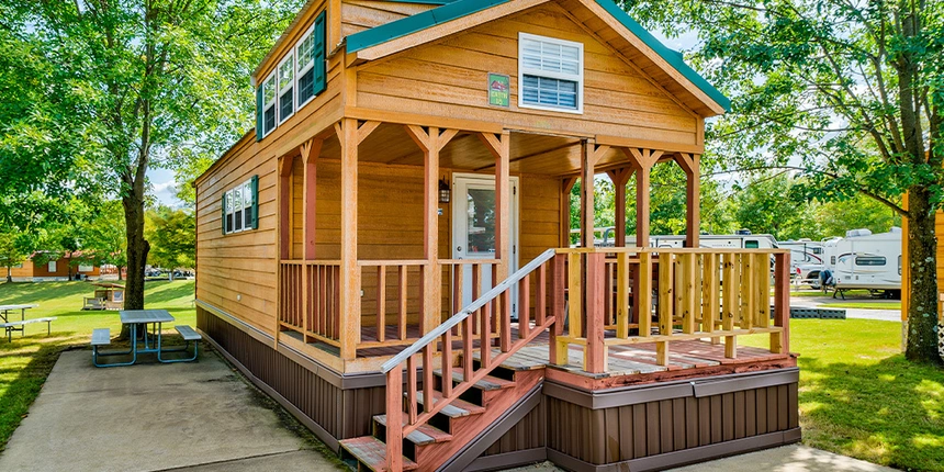 Enjoy a spacious porch while staying at our Memphis campground.