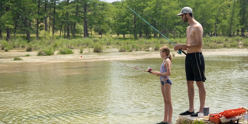 Fishing on the Guadalupe River can be great family bonding time!