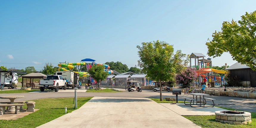 A view of one of our RV sites looking at our water zone. 