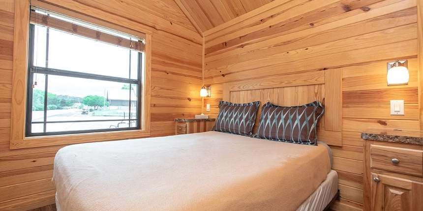 Hill Country Cottage private bedroom with a queen size bed. 