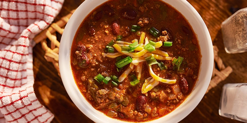 This chili recipe is the perfect meal to make ahead of your camping trip. 