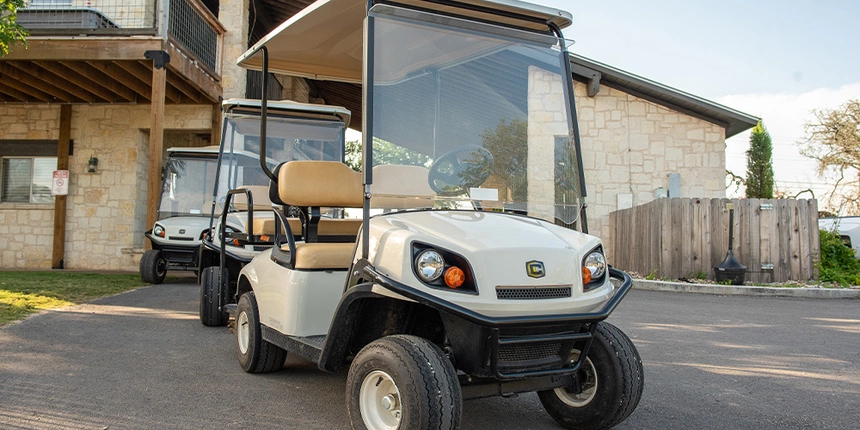 Our golf cart rentals will help you get anywhere you need at our Texas campground. 