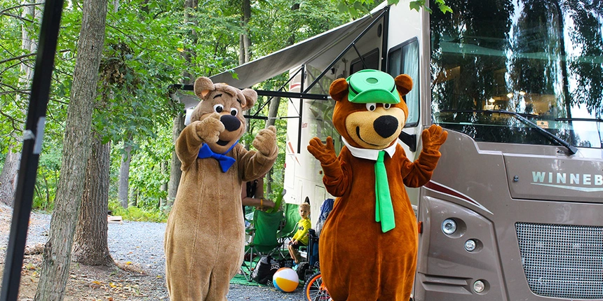 Make your camping vacation even better with a bear visit! 