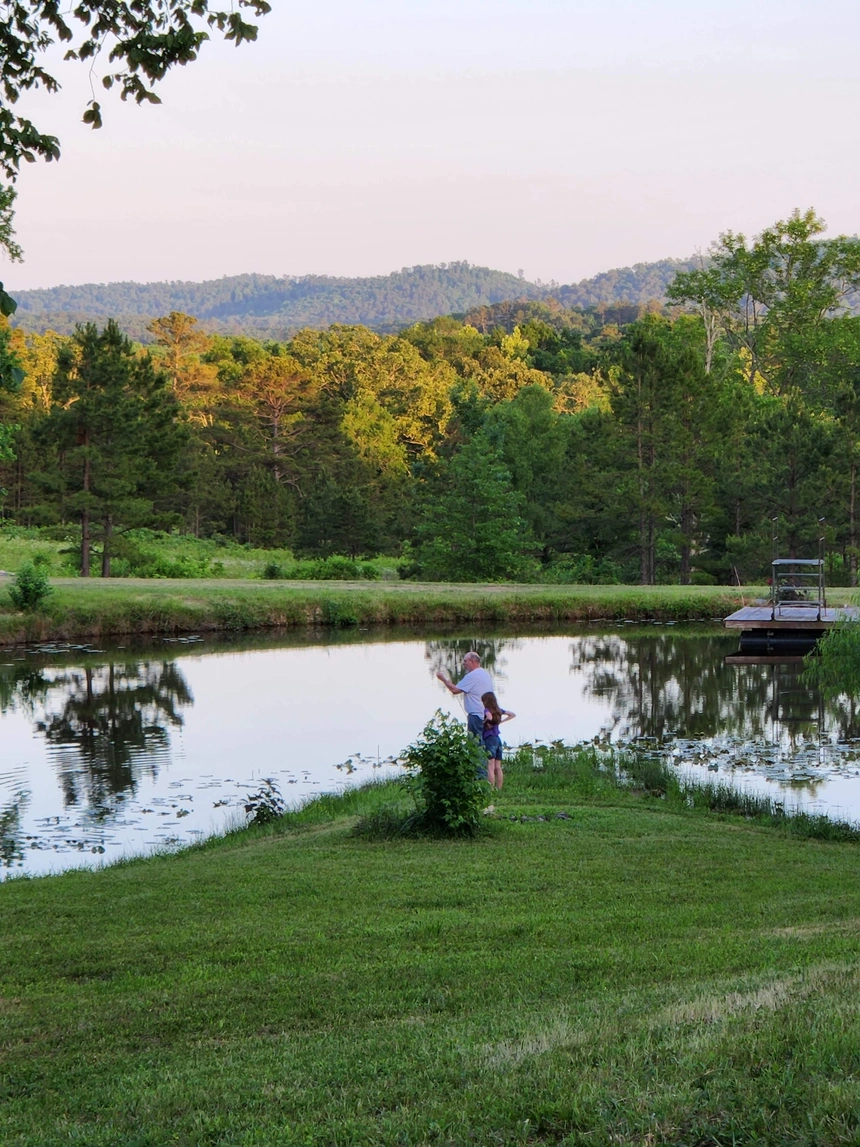 fishing on pond