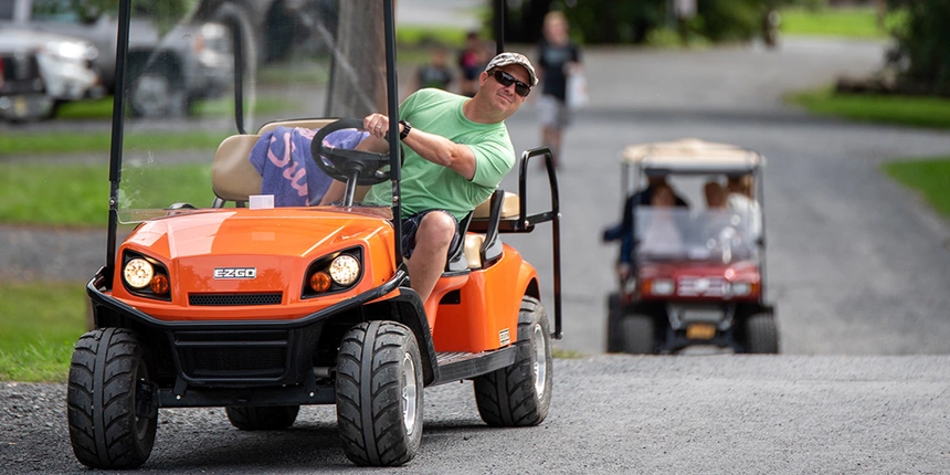 Rent a golf cart during your stay at Jellystone Park!