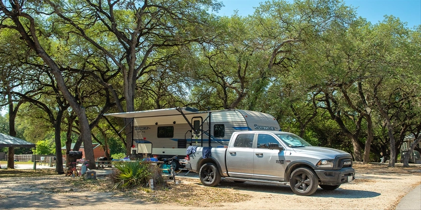 RV site at our Texas Hill Country park. 