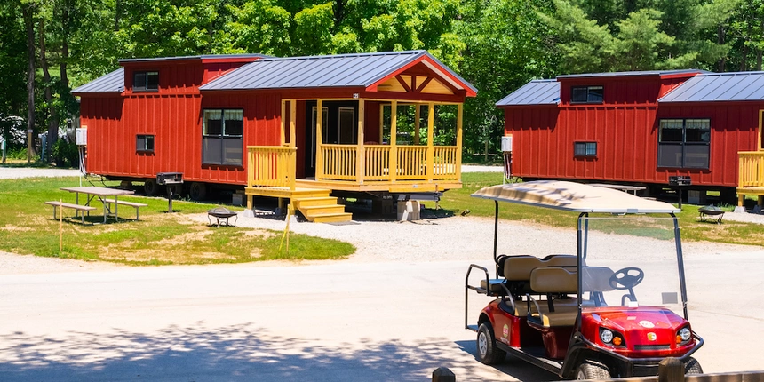 Access different parts of our New Hampshire campground with our Meadow Haven Cabin rentals!