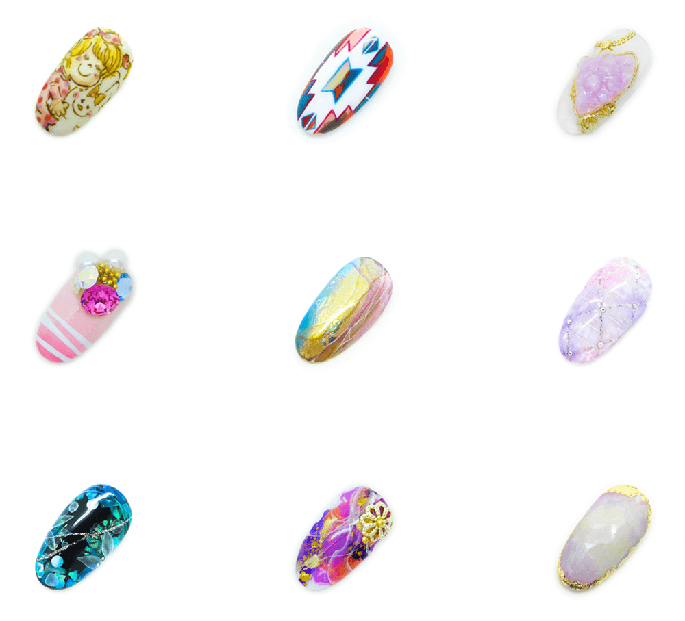 exemplos de nail art japonesa que os membros podem aprender