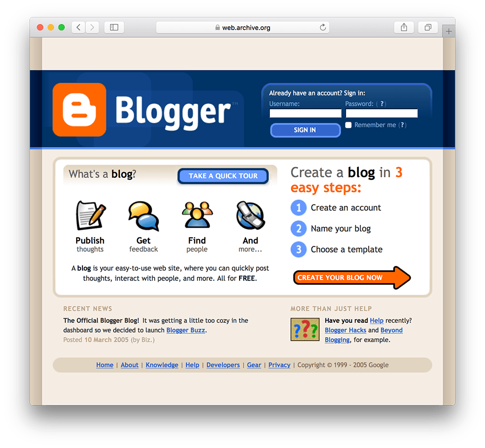 old blogger photo before wordpress