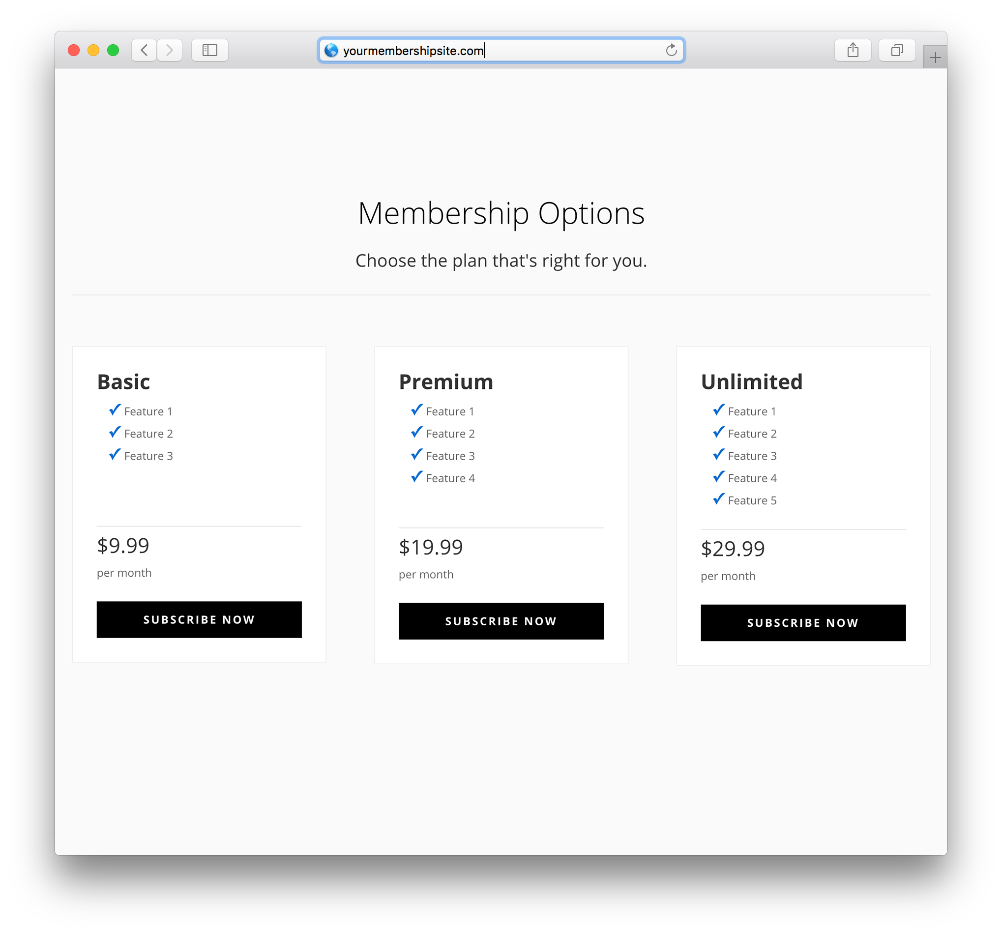 divi layout pack for membermouse membership plans page example