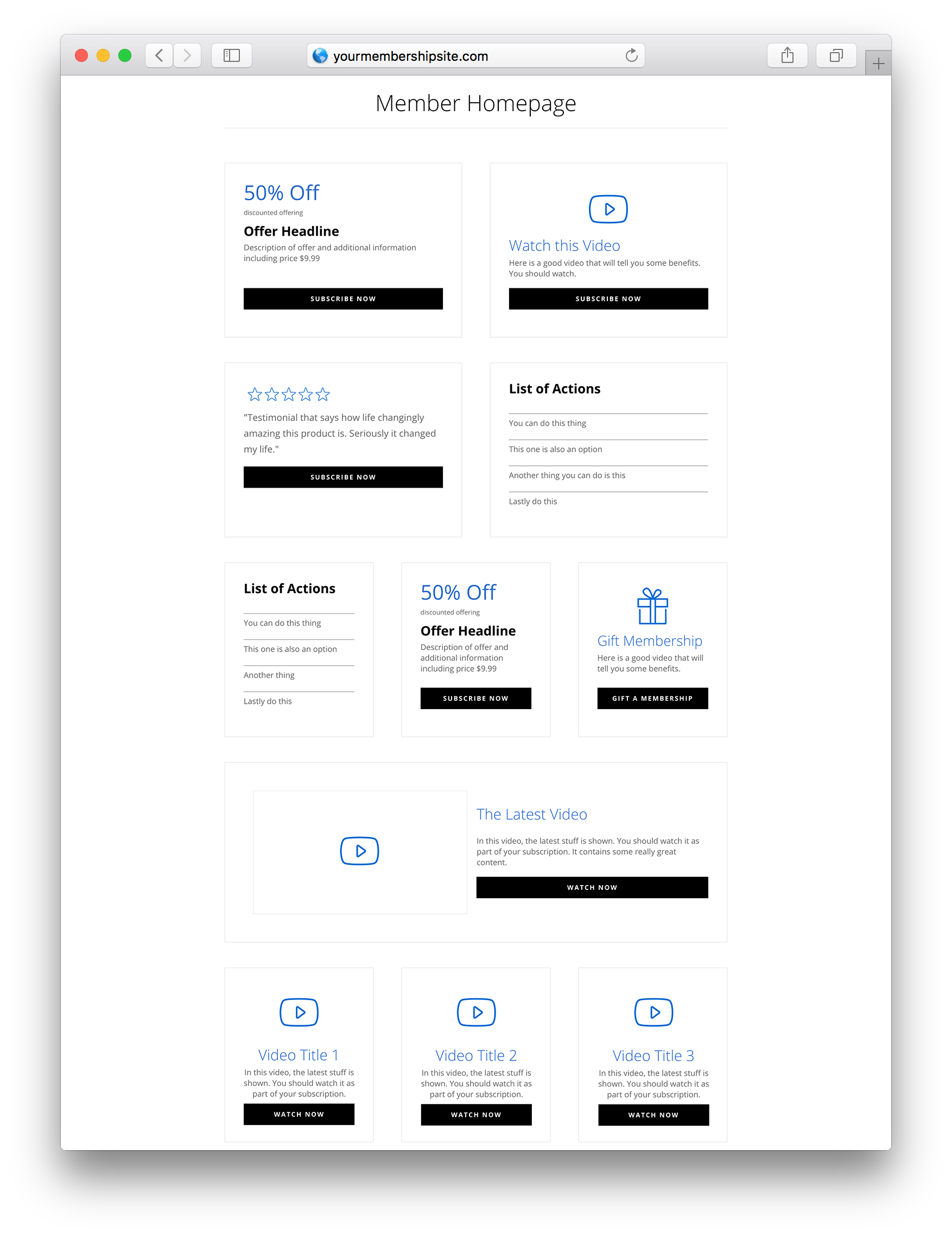 Divi layout pack for membermouse member homepage example