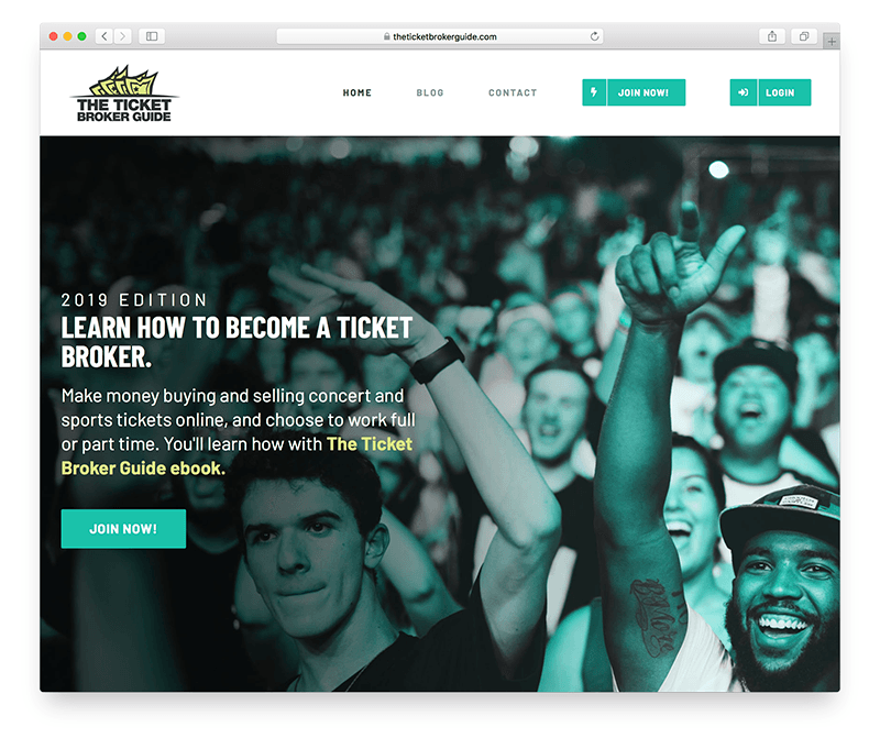 ticket broker membership site example