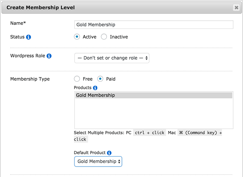 ejemplo de nivel de afiliación a membermouse