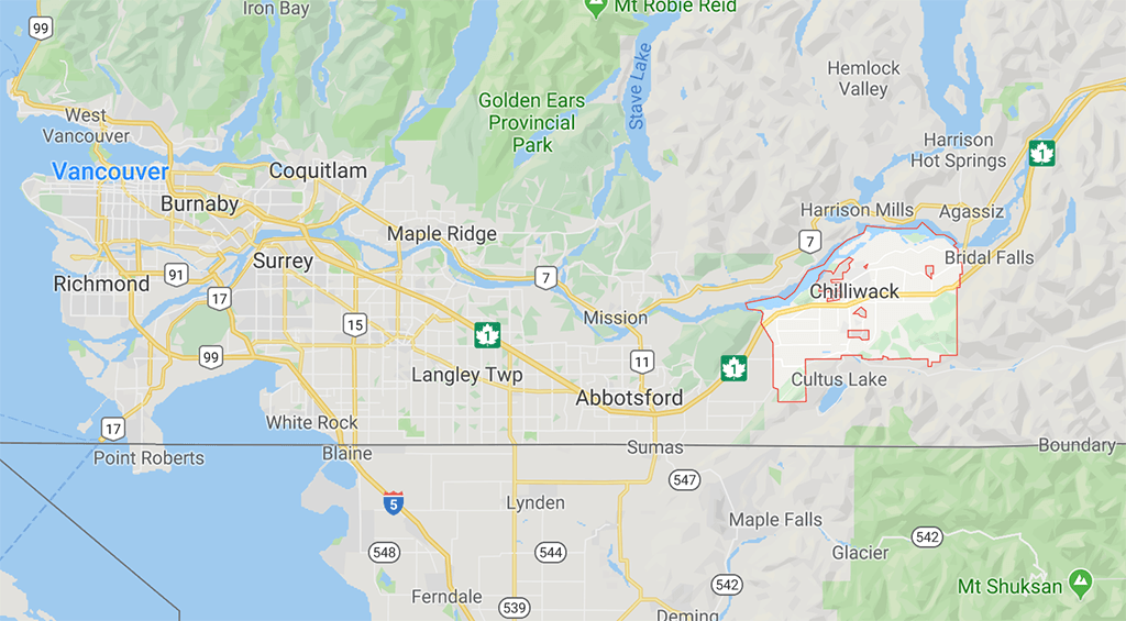 google maps chilliwack bc kanada