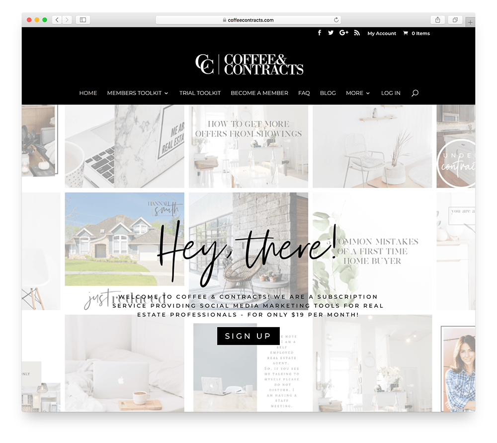 an example of an online subscription business for realtors