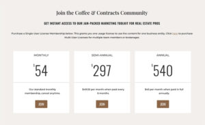 coffee and contracts membership level names