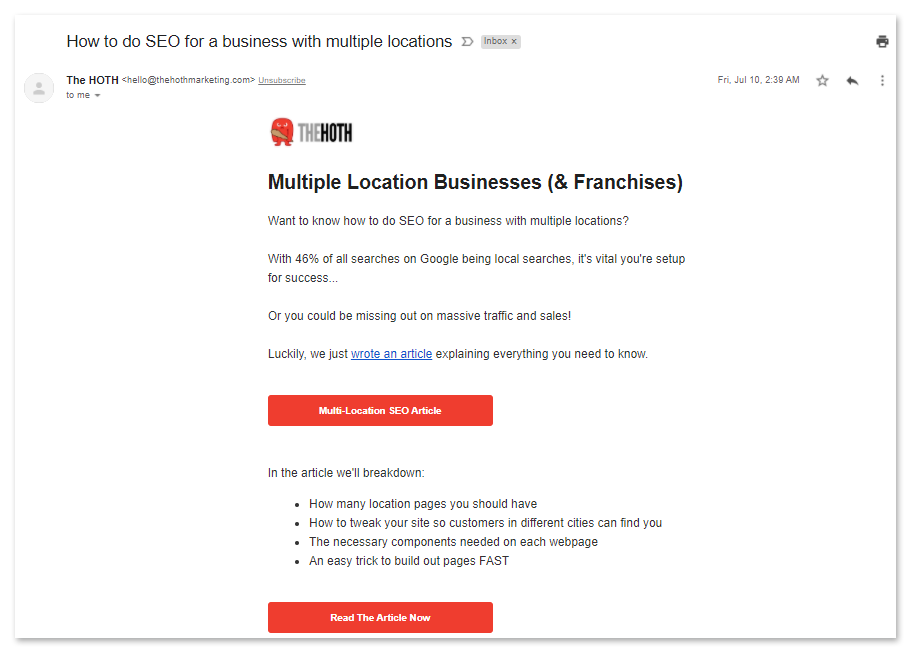 example of email membership