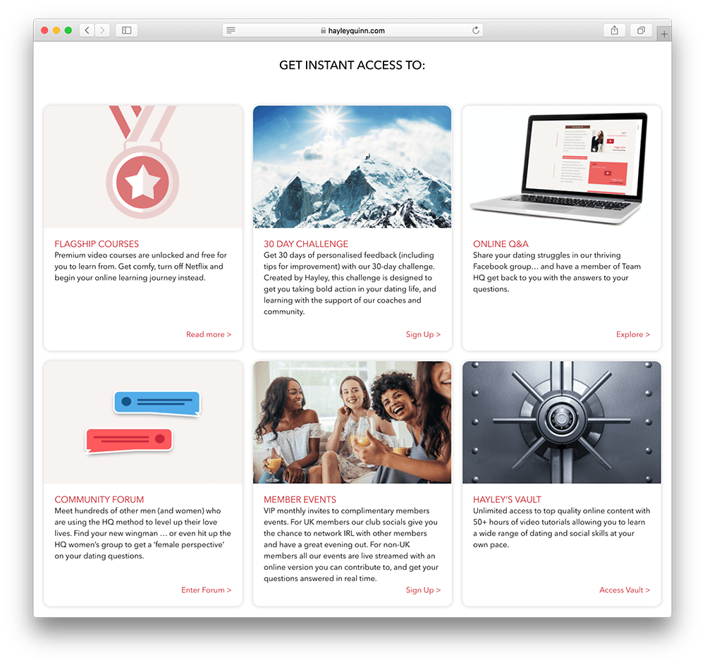 hayley quinn membership site example