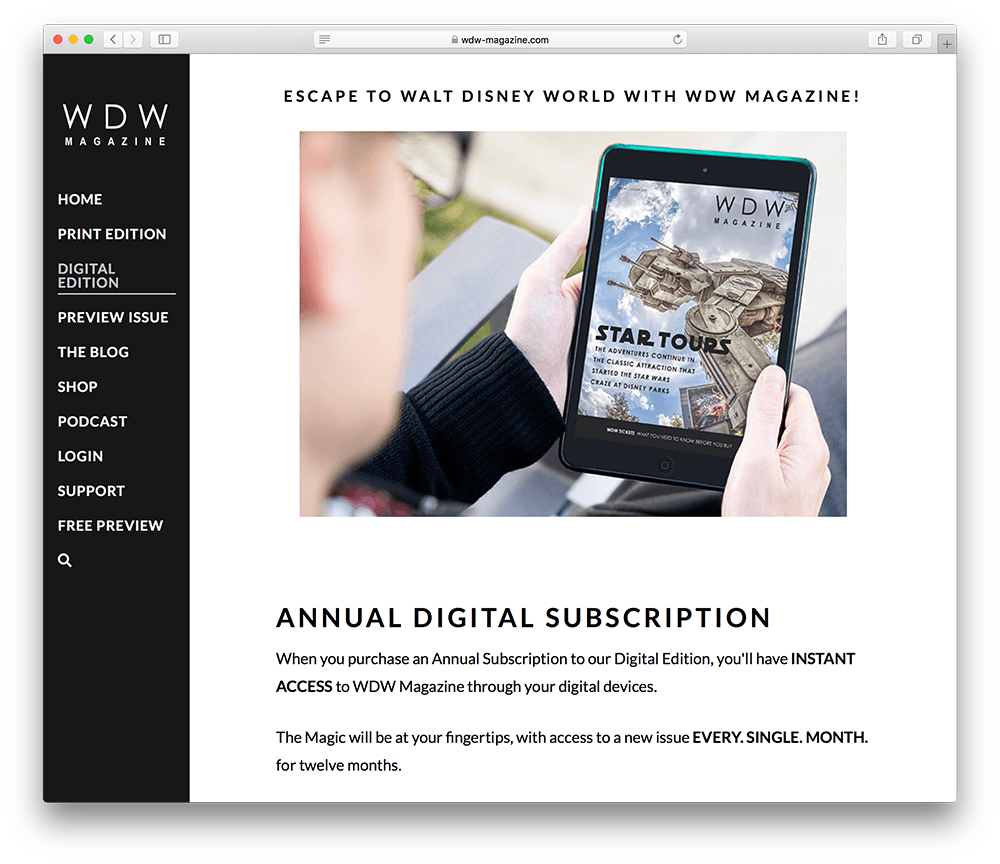 wdw magazine digital subscription