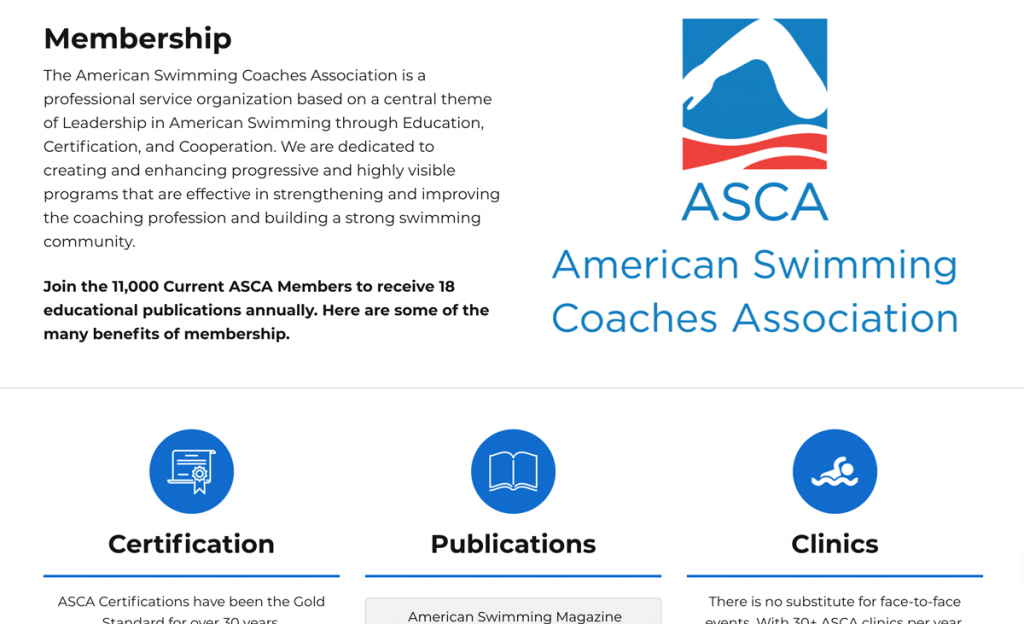 Association membership homepage