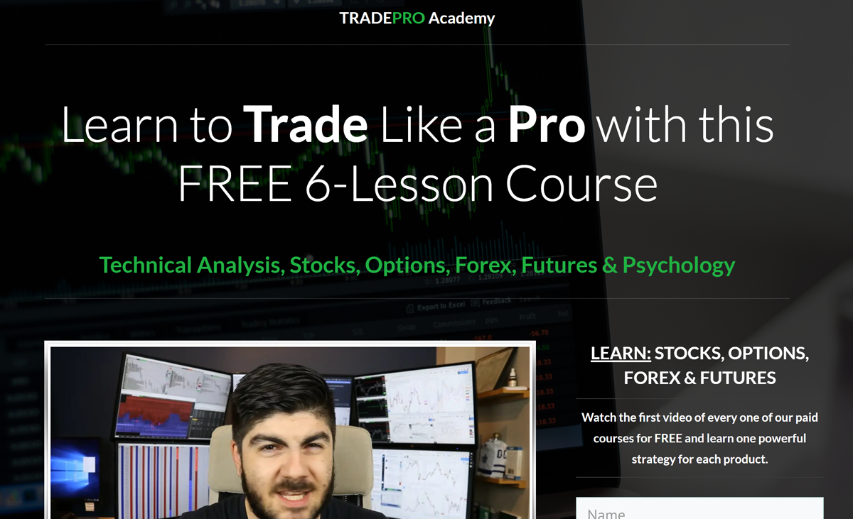 Página do curso da TradePro Academy