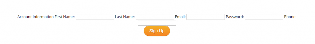 Free Signup Form unstyled