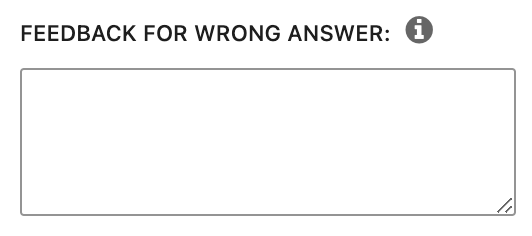 feedback for wrong answer quiz field