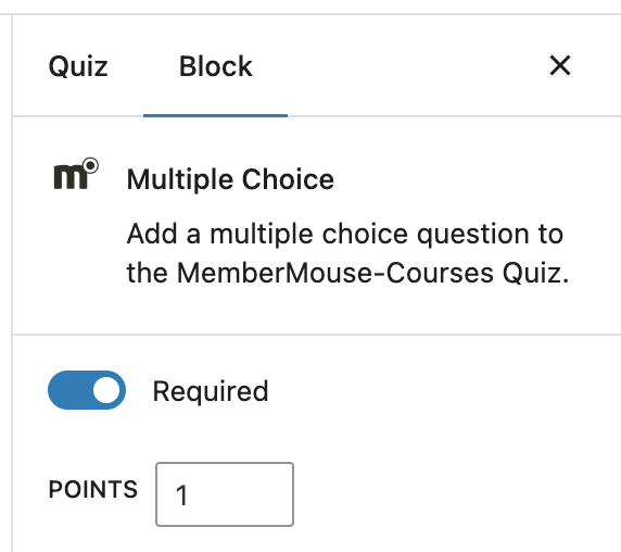 required quiz questions